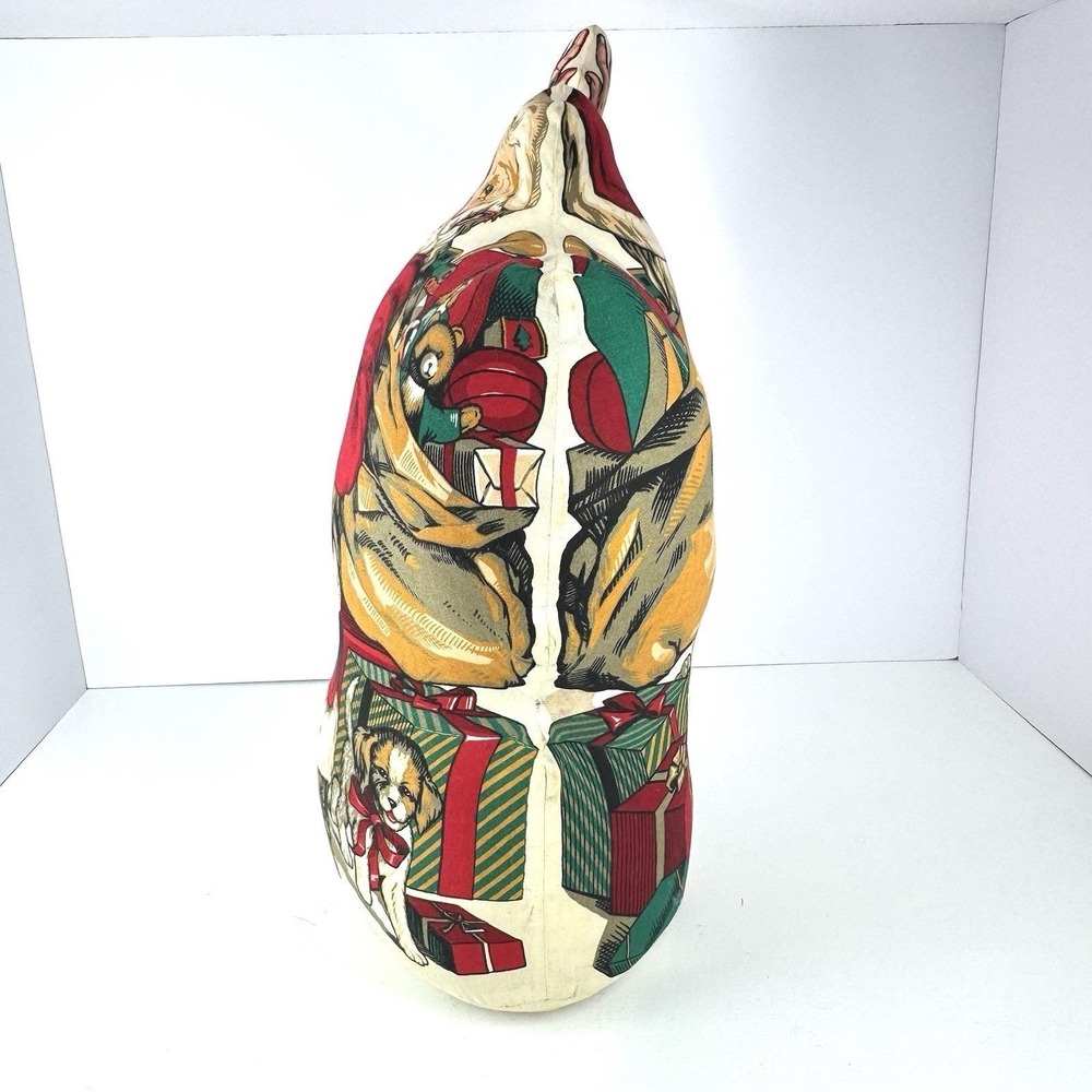 Vintage 20" Waving Santa Claus Weighted Fabric Stand Up Christmas‎ Decor - Picture 5 of 8